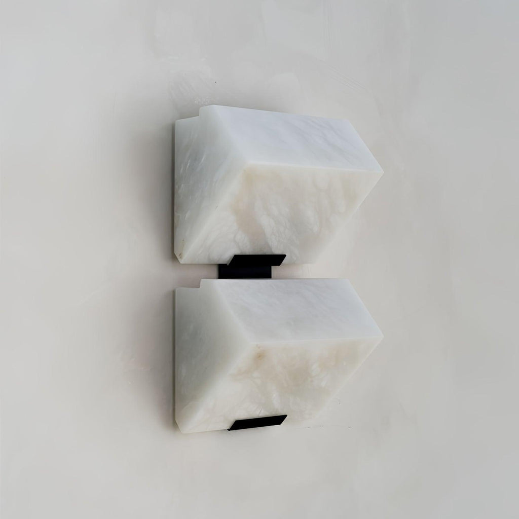 Block Alabaster Wall Sconce