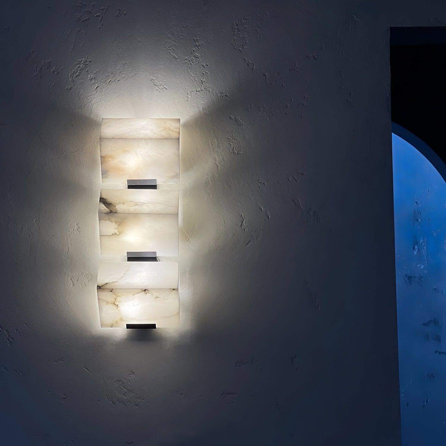 Block Alabaster Wall Sconce