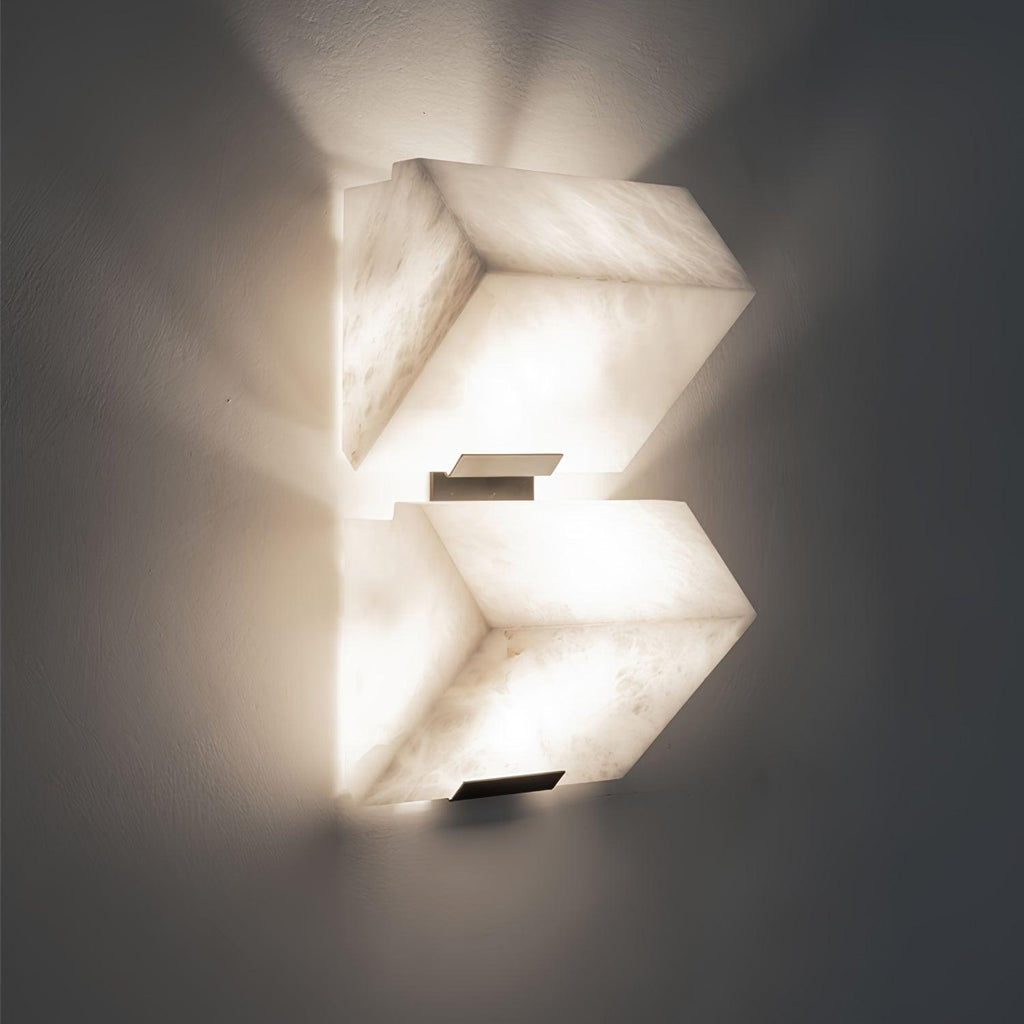 Block Alabaster Wall Sconce