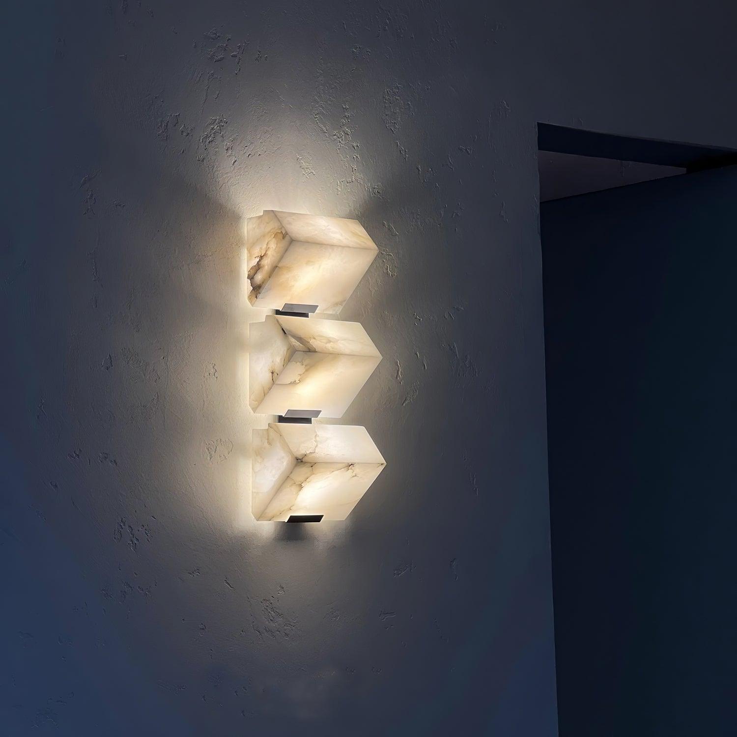 Block Alabaster Wall Sconce
