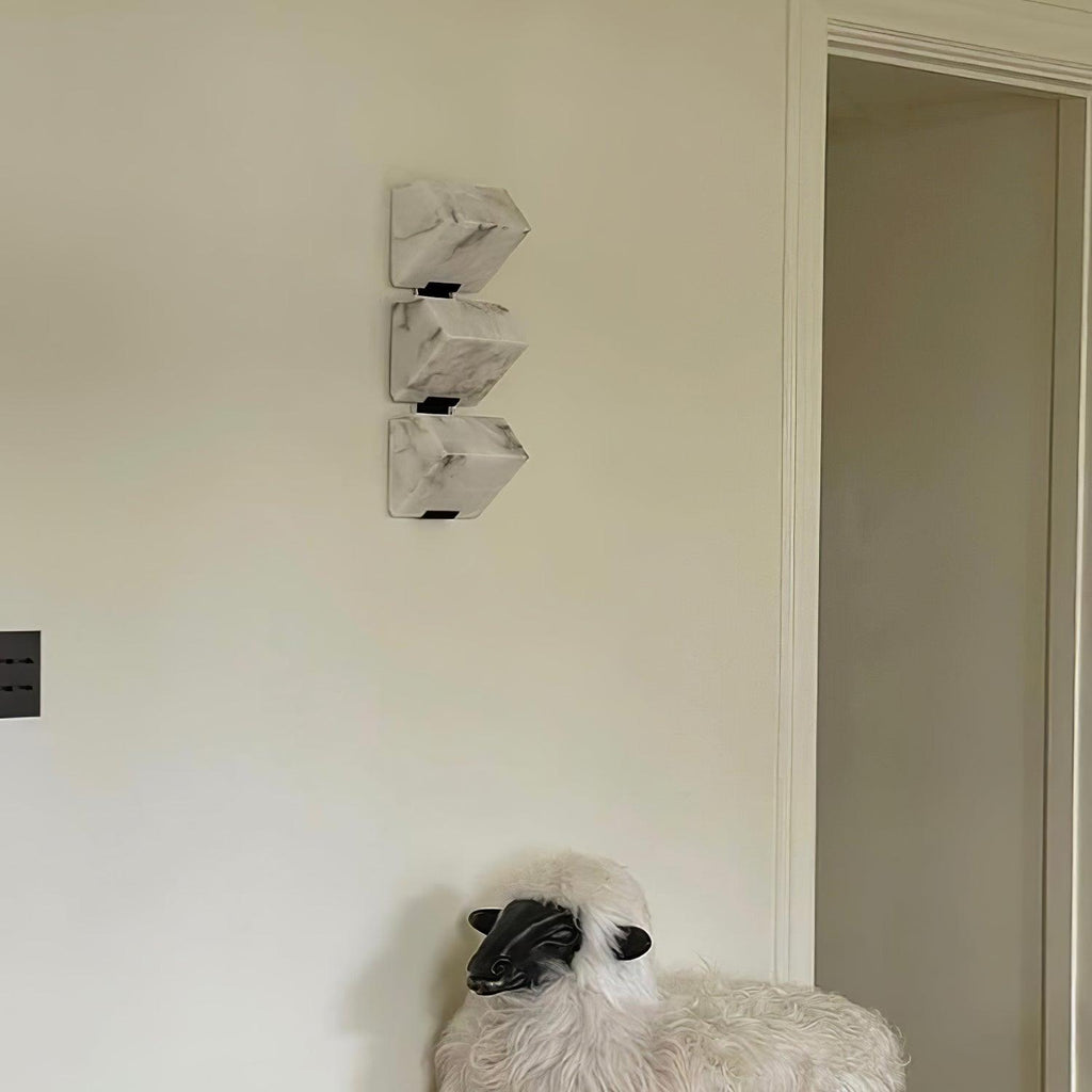 Block Alabaster Wall Sconce