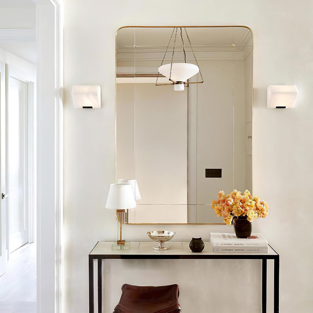 Block Alabaster Wall Sconce