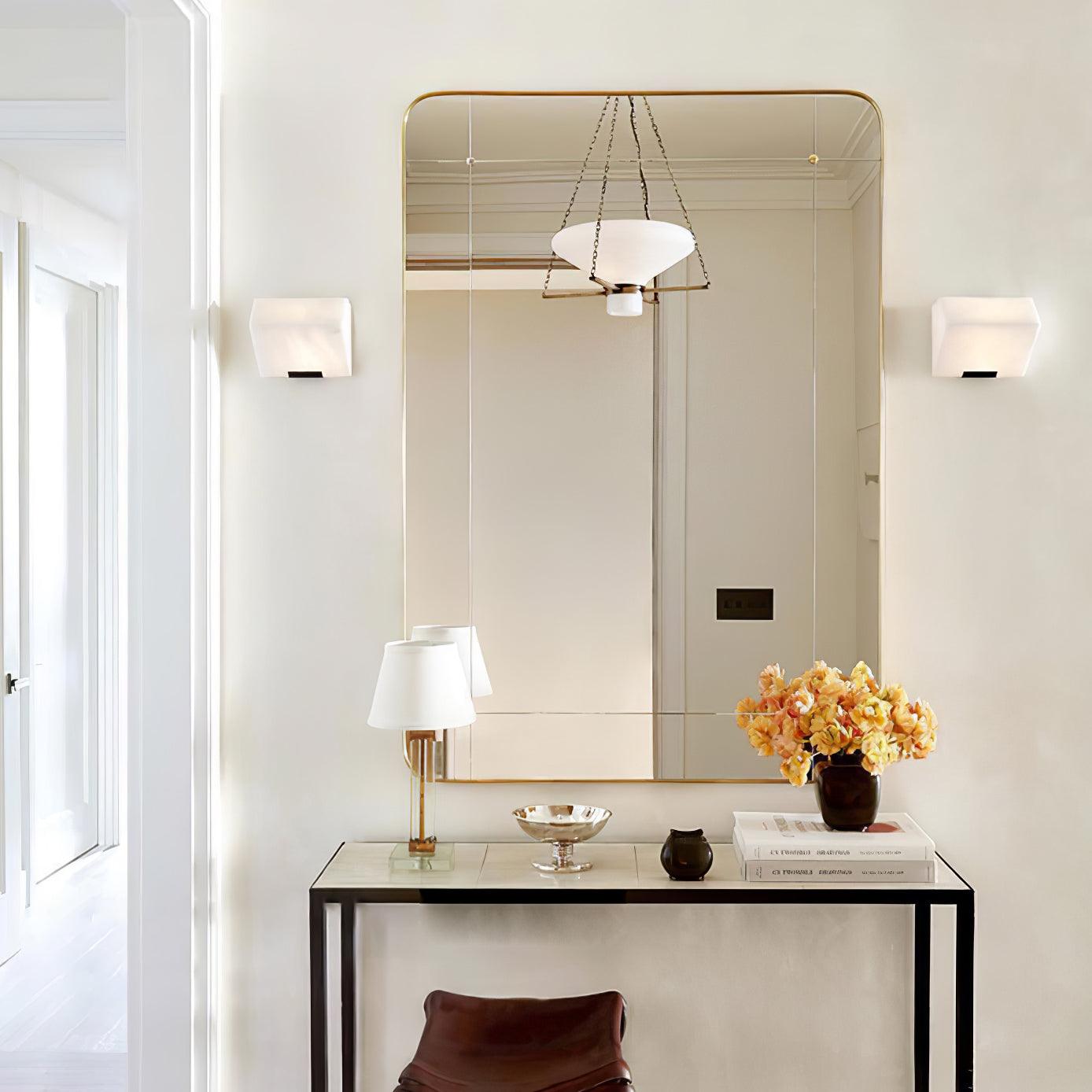 Block Alabaster Wall Sconce