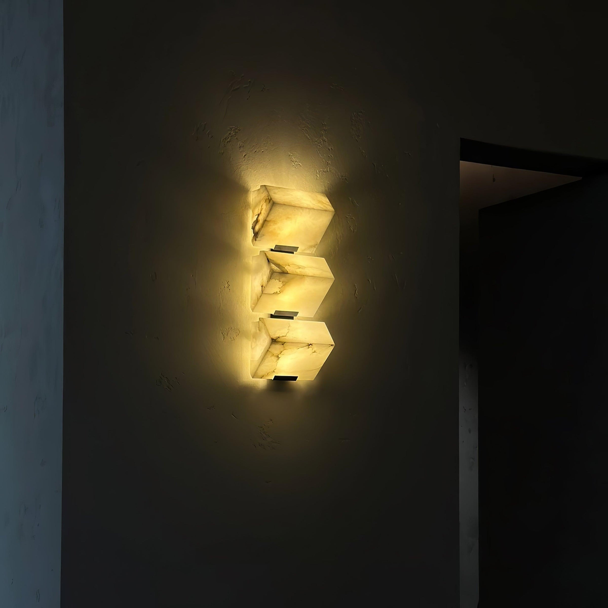 Block Alabaster Wall Sconce