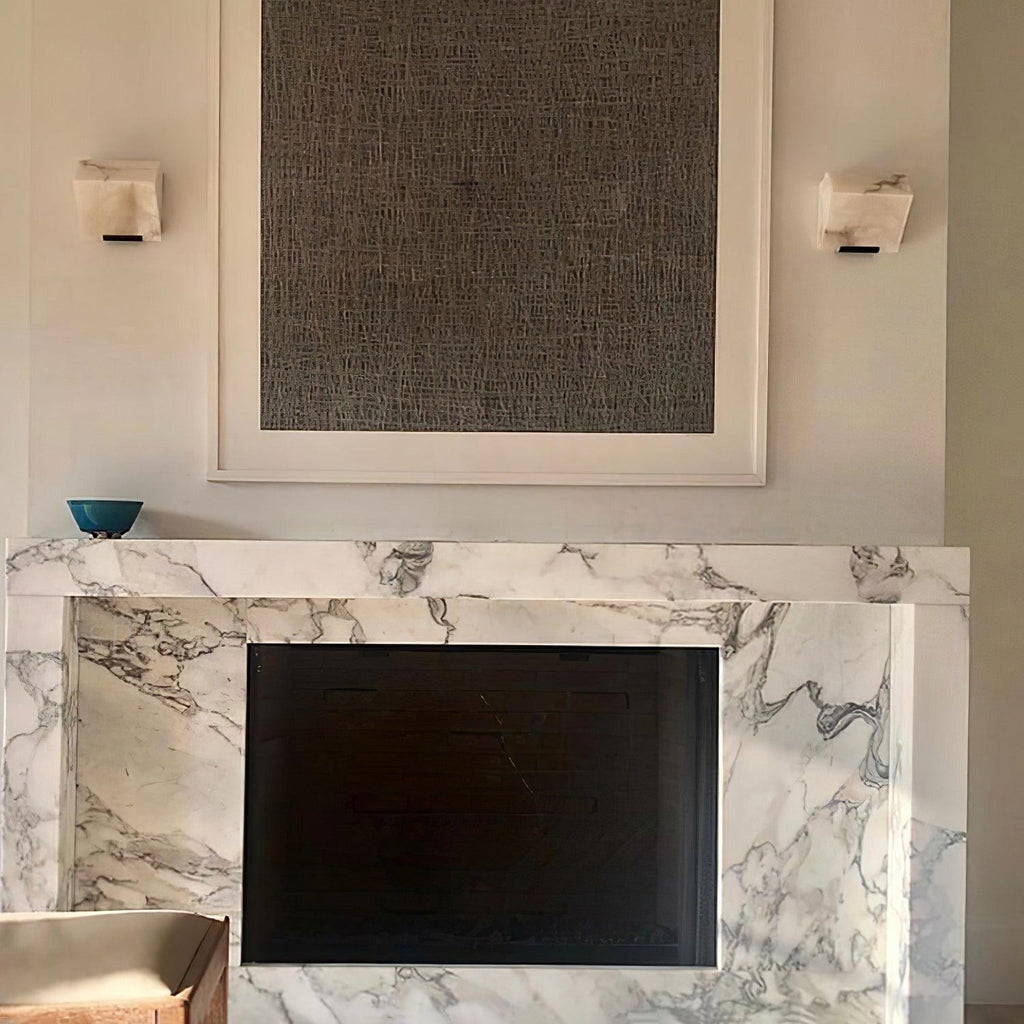 Block Alabaster Wall Sconce