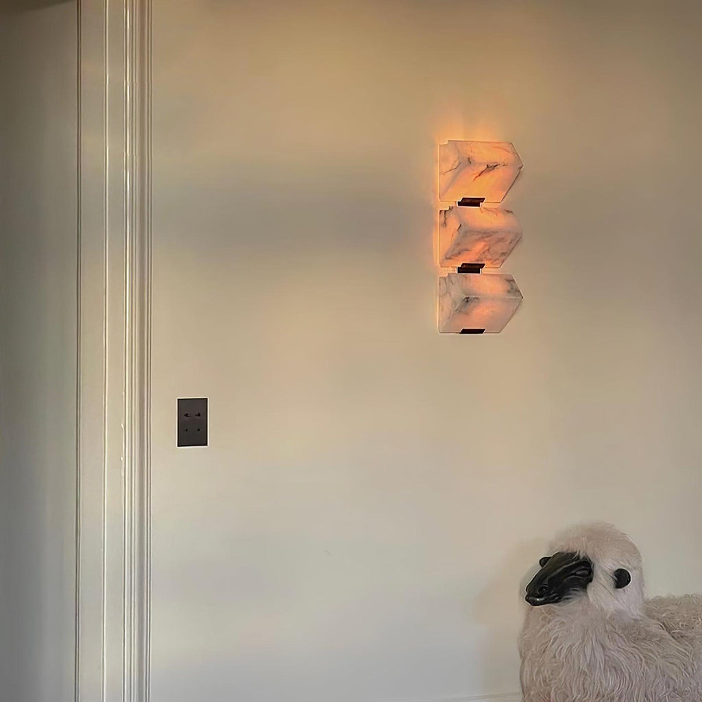 Block Alabaster Wall Sconce