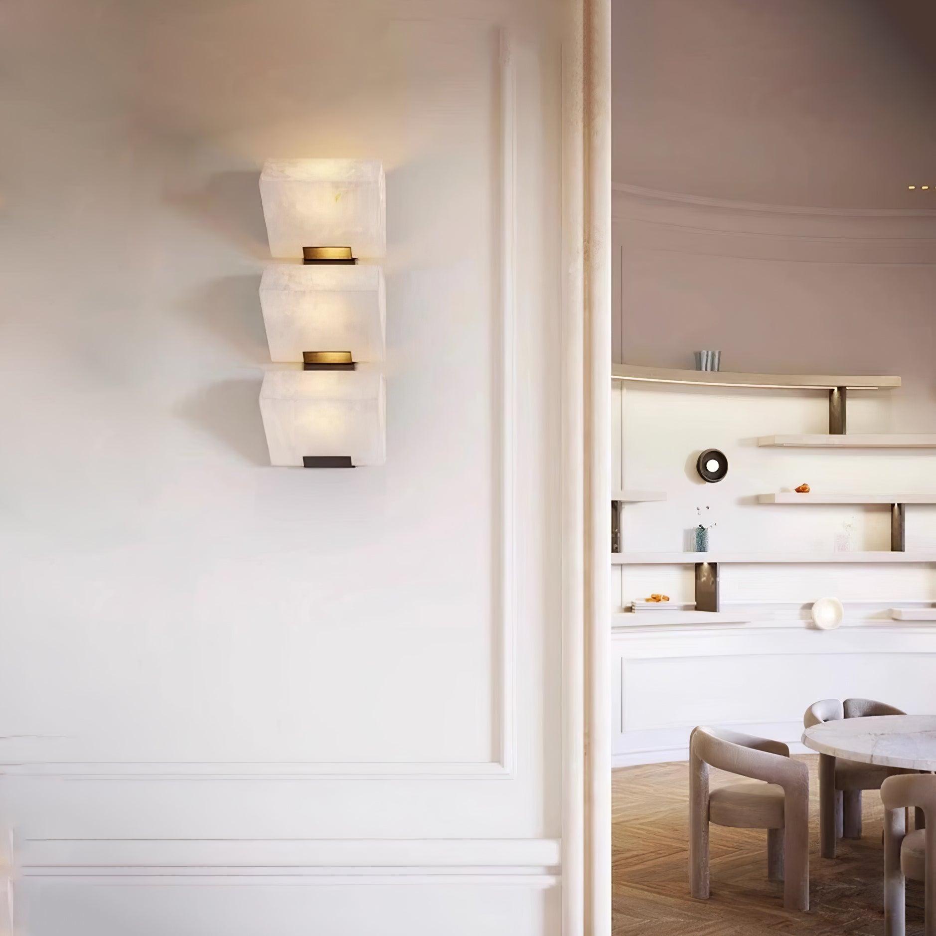 Block Alabaster Wall Sconce