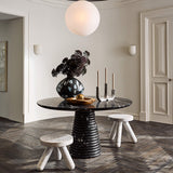 Ariel Fluted White Marble Wall Sconce