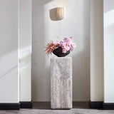 Ariel Fluted White Marble Wall Sconce