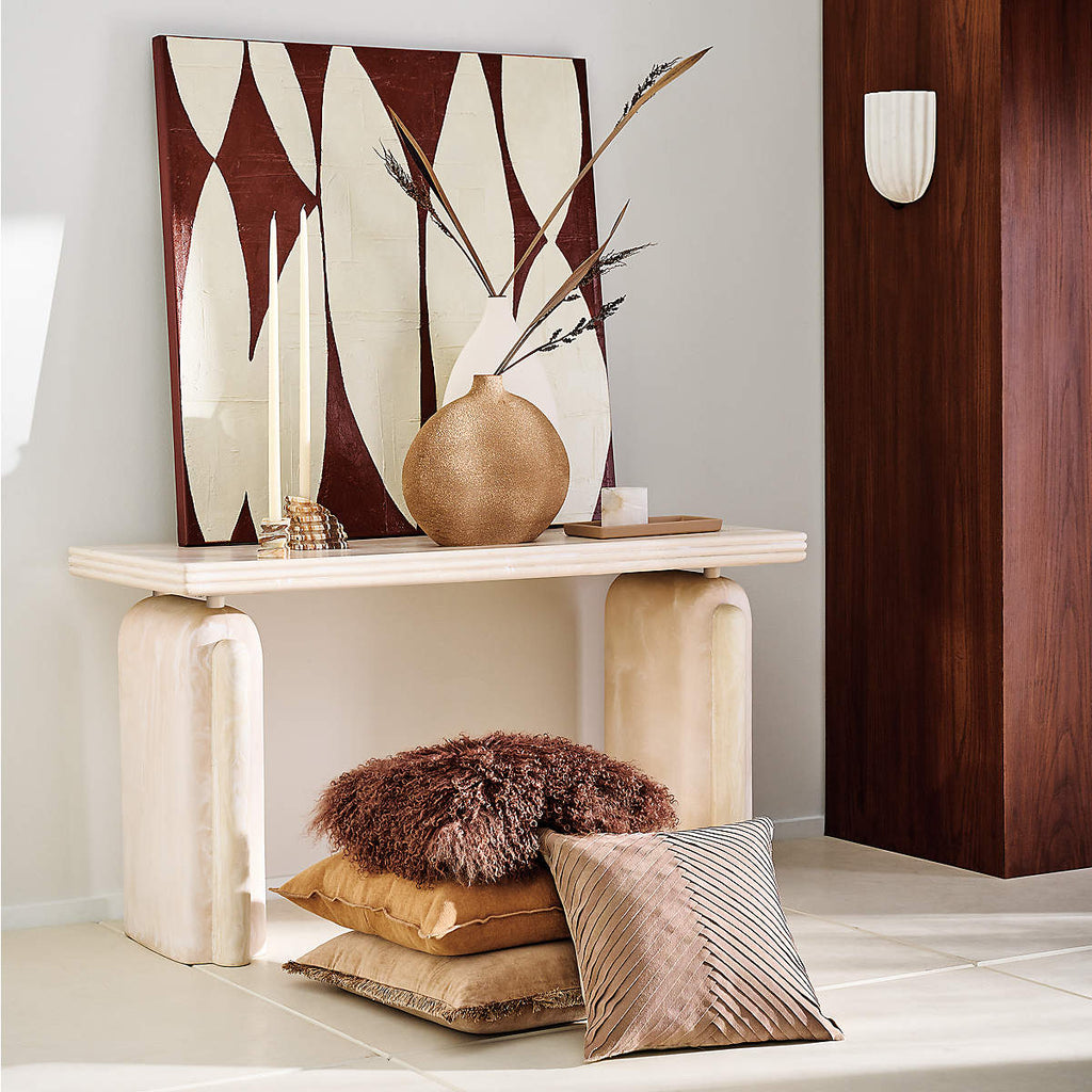 Ariel Fluted White Marble Wall Sconce