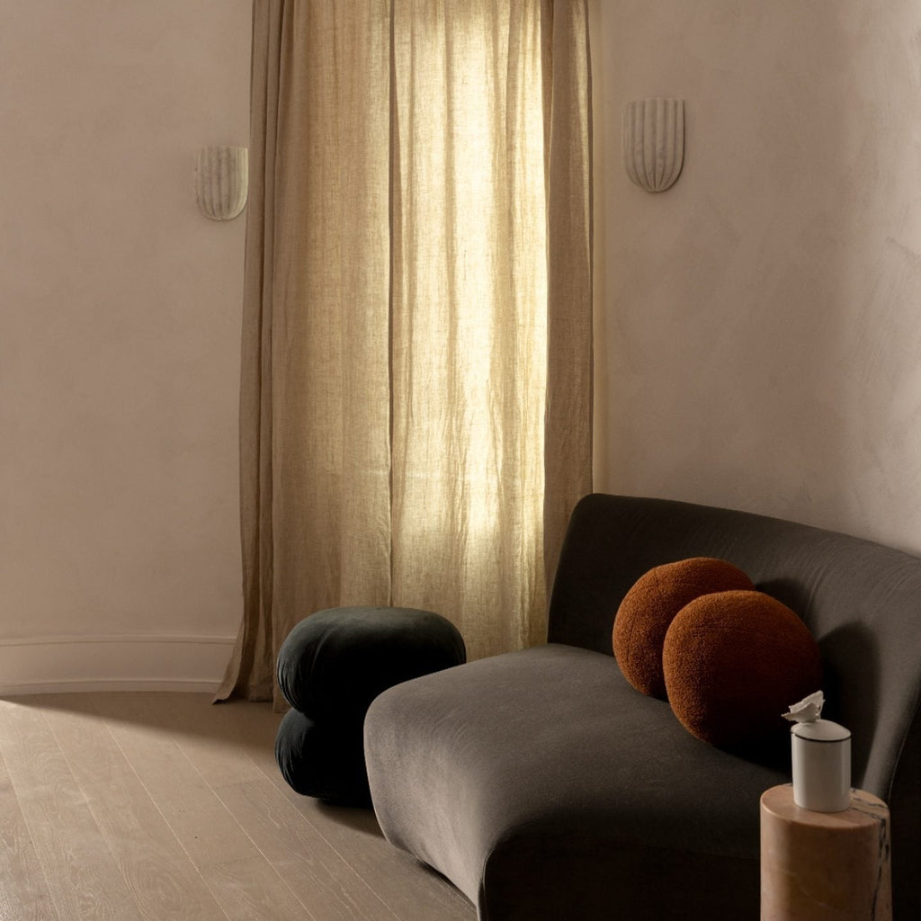 Ariel Fluted White Marble Wall Sconce