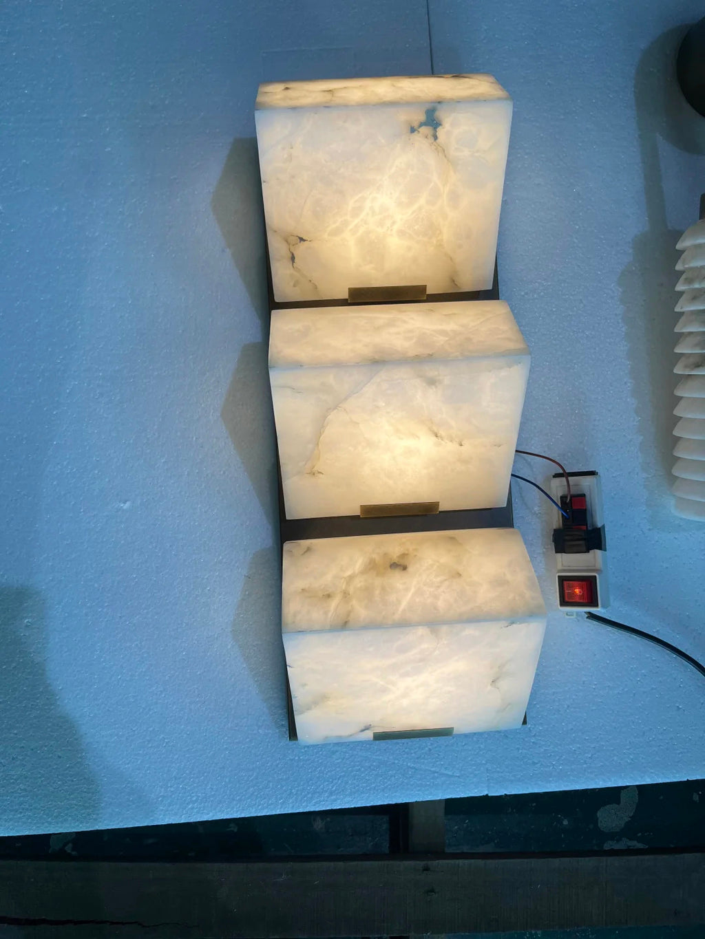 Block Alabaster Wall Sconce