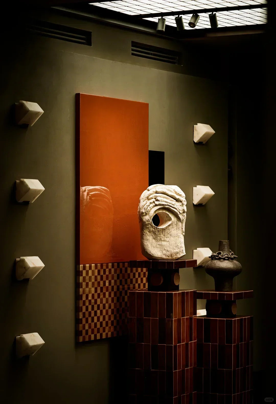 Block Alabaster Wall Sconce