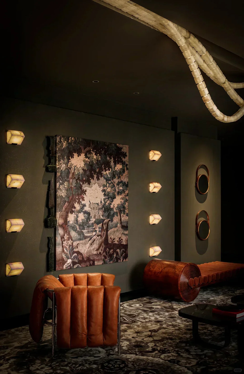 Block Alabaster Wall Sconce