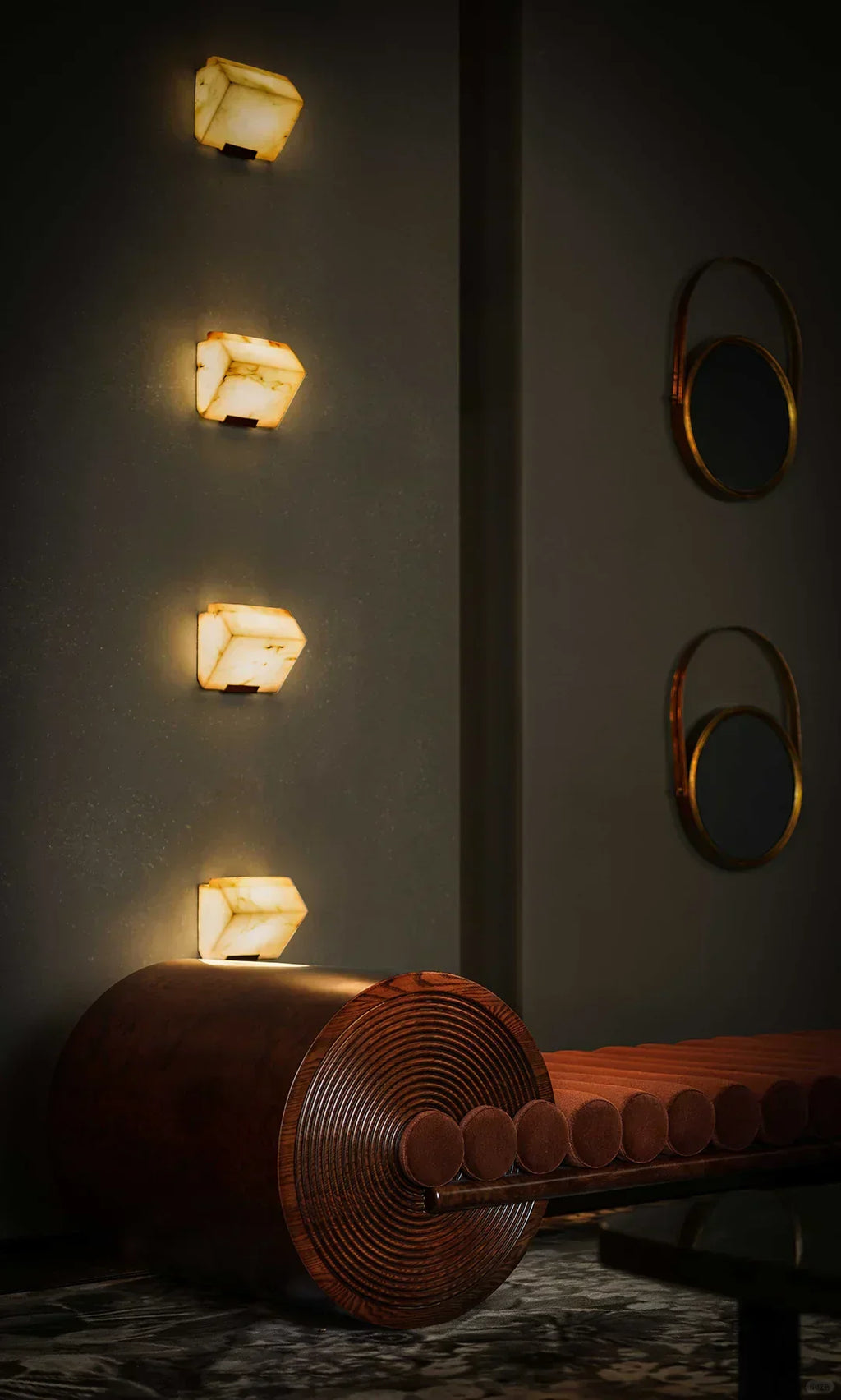 Block Alabaster Wall Sconce