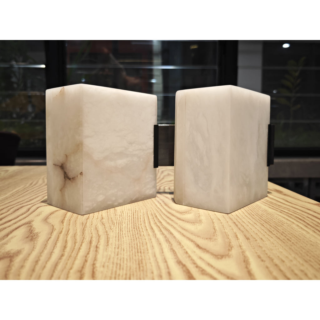 Block Alabaster Wall Sconce