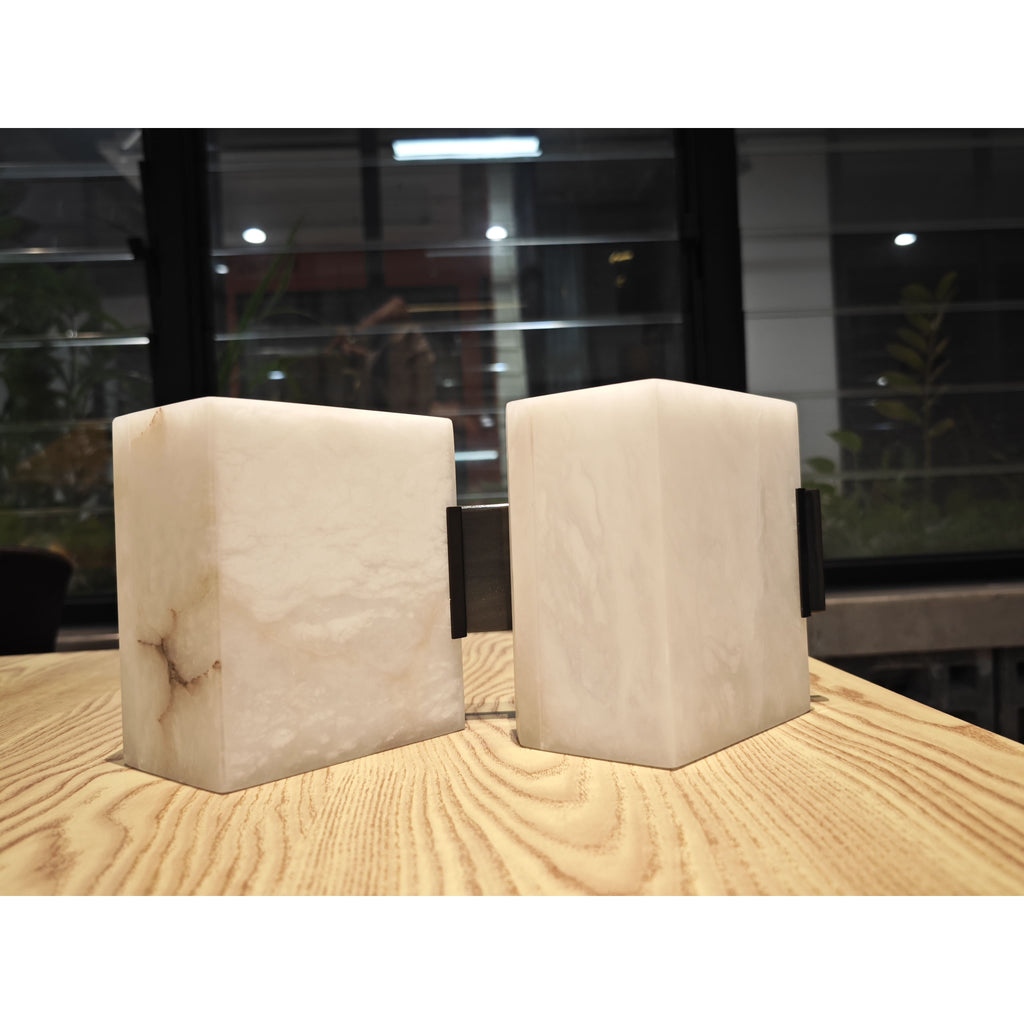 Block Alabaster Wall Sconce