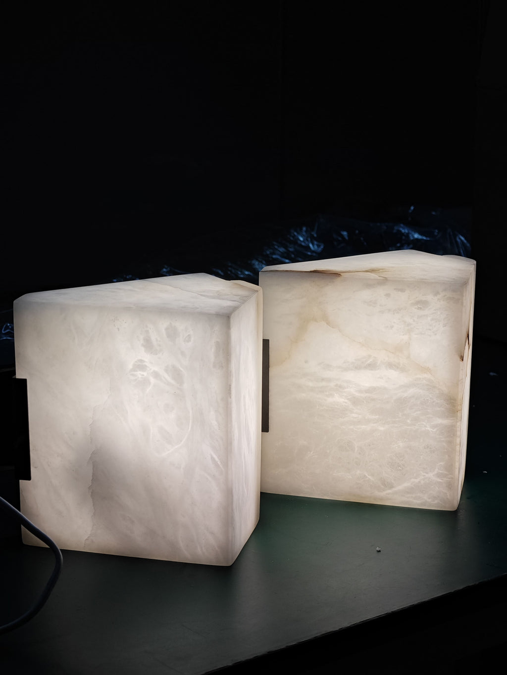 Block Alabaster Wall Sconce
