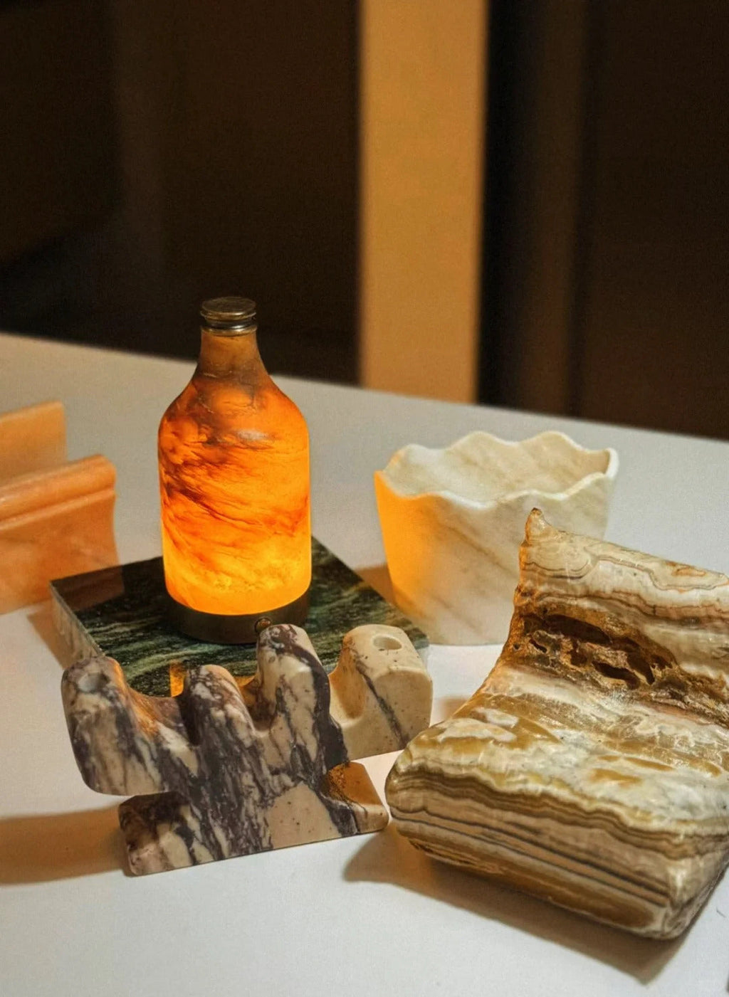 Bottle Alabaster Table Lamp