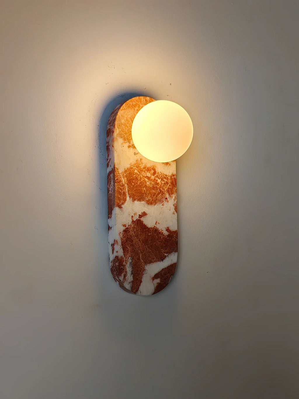 Breccia Rose Marble Sconce Elongated