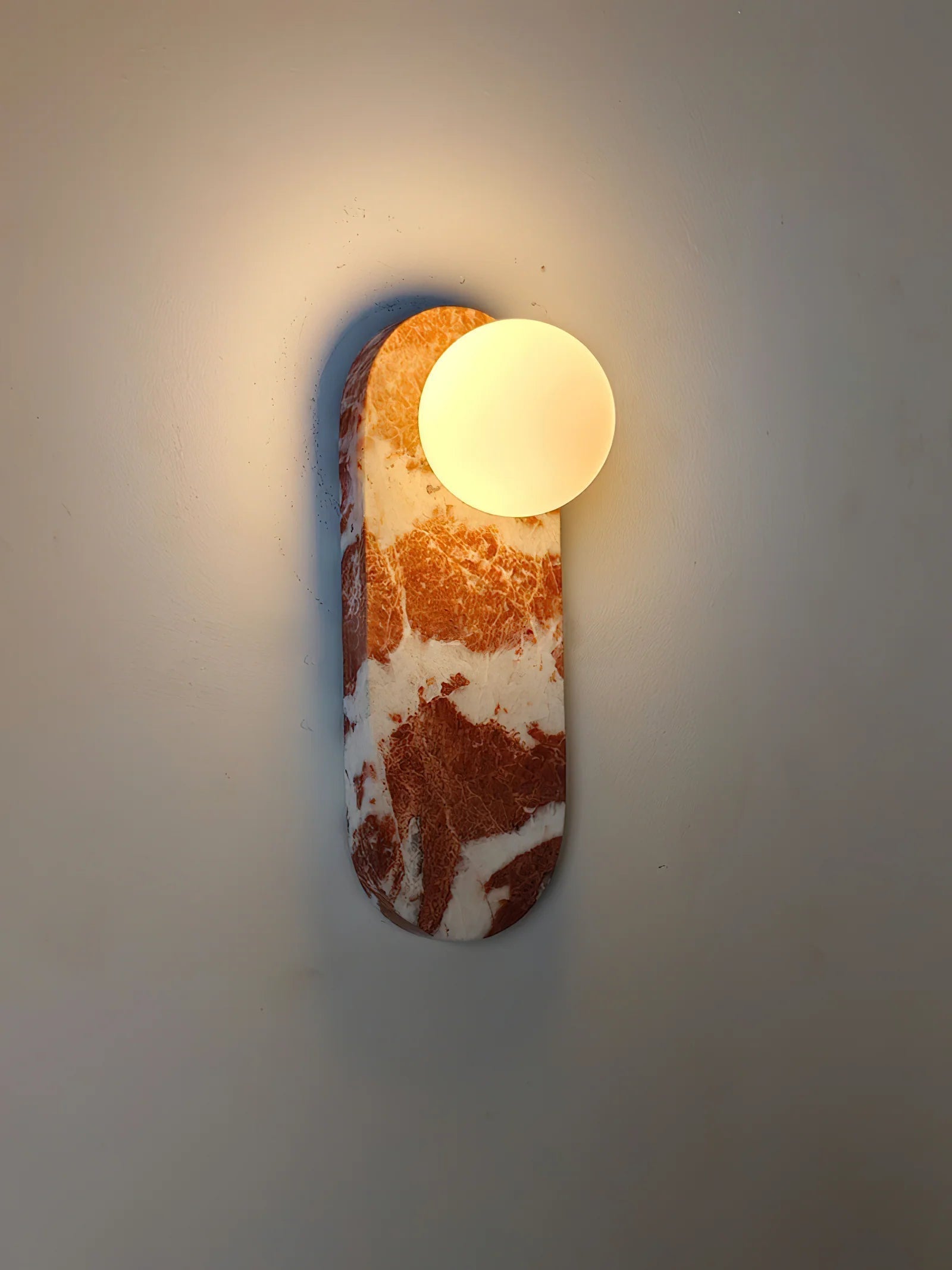 Breccia Rose Marble Sconce Elongated