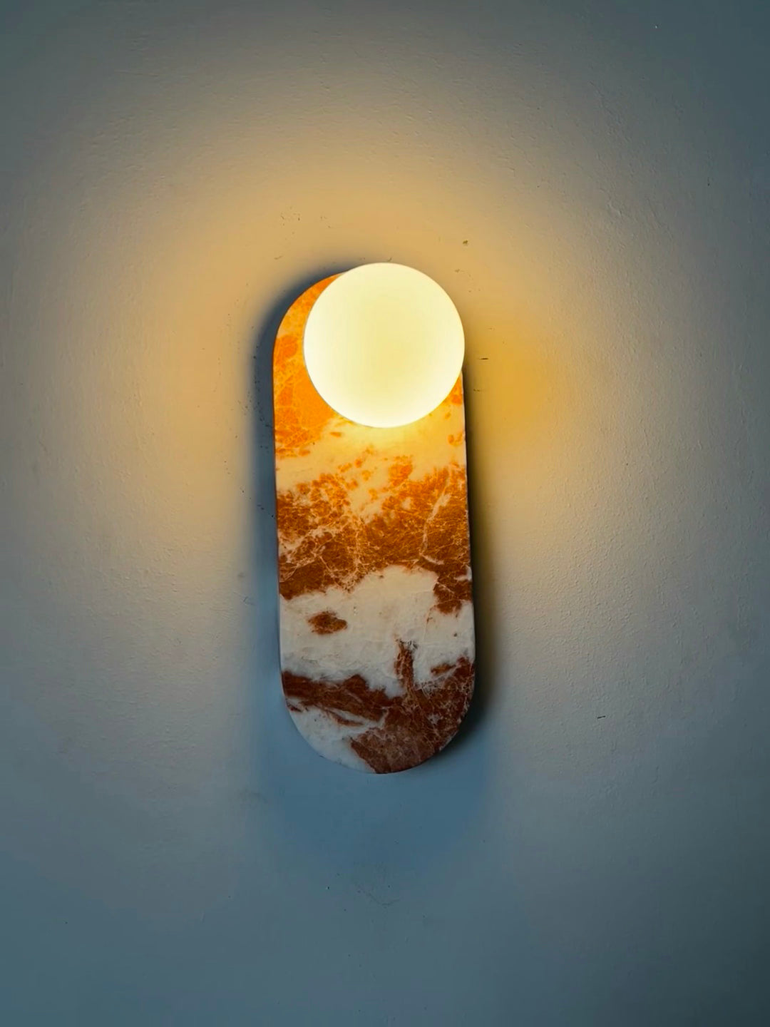 Breccia Rose Marble Sconce Elongated