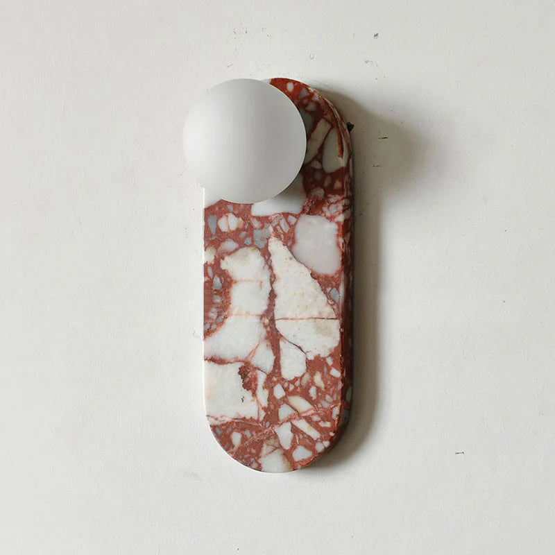 Breccia Rose Marble Sconce Elongated