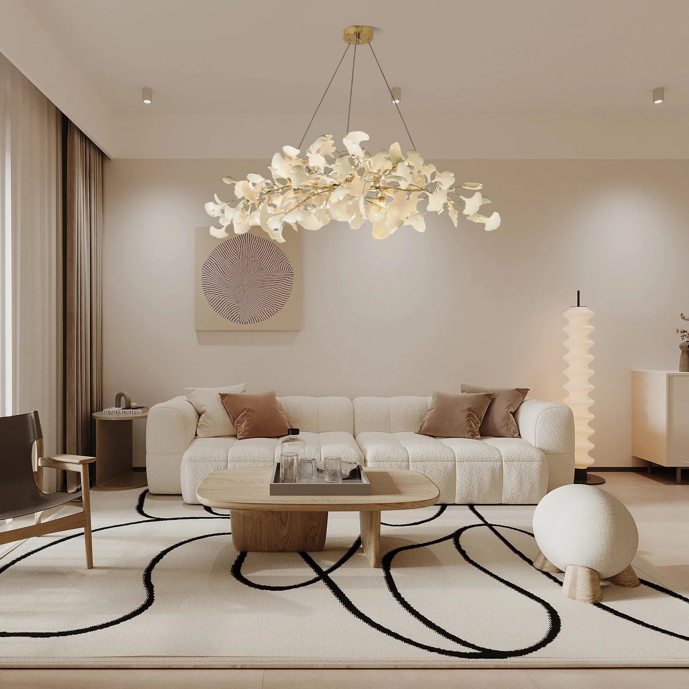 Carias Ceramic Ginkgo Chandelier Downward