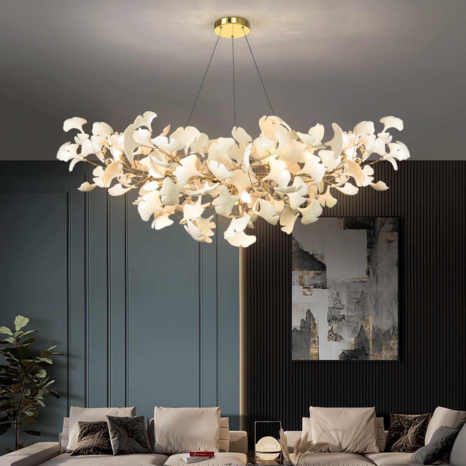 Carias Ceramic Ginkgo Chandelier Upward