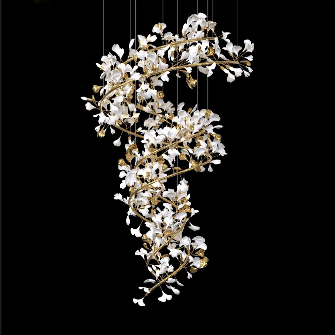 Carias Ceramic Ginkgo Chandelier Wonderland