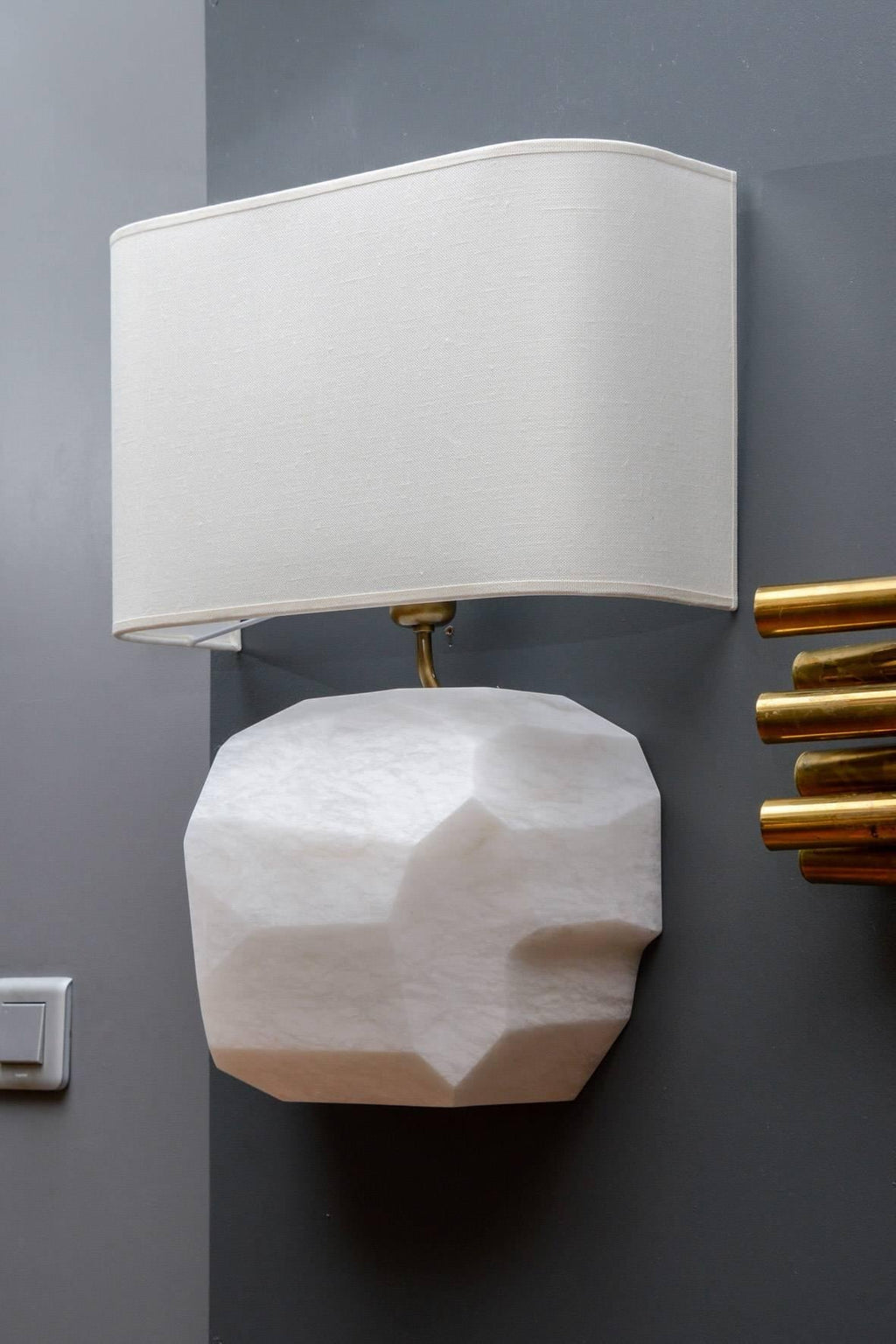 Faceted Alabaster Sconce