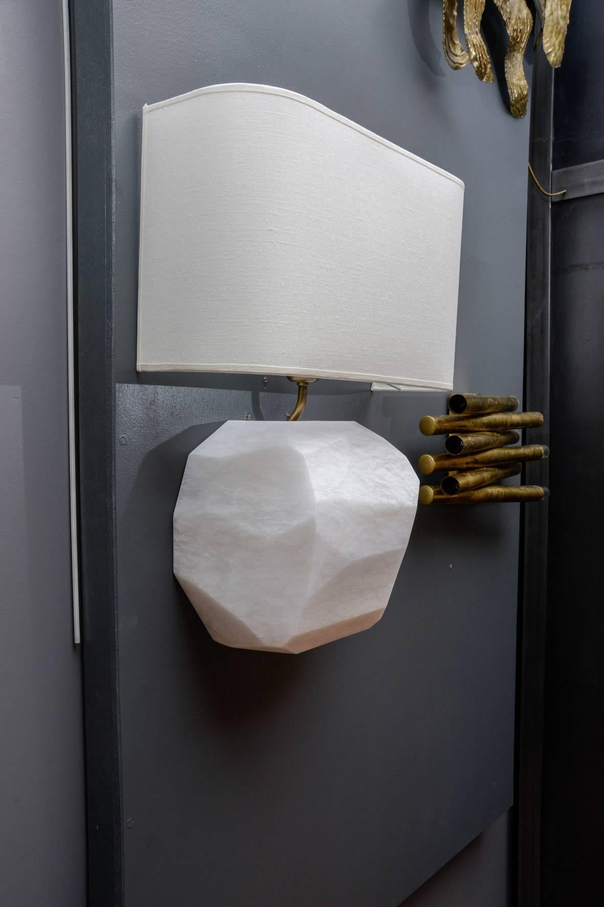 Faceted Alabaster Sconce