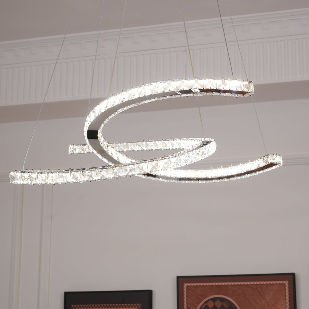 Crossed-C Crystal Chandelier