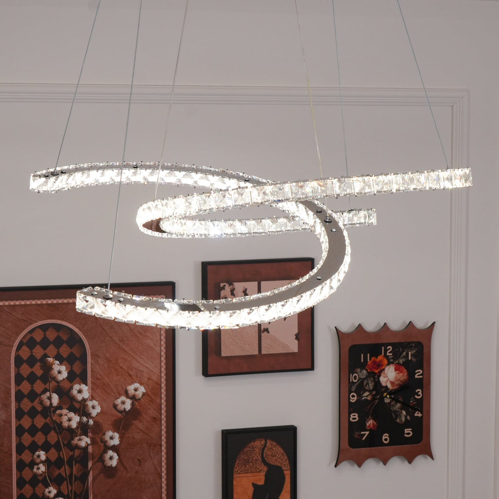 Crossed-C Crystal Chandelier