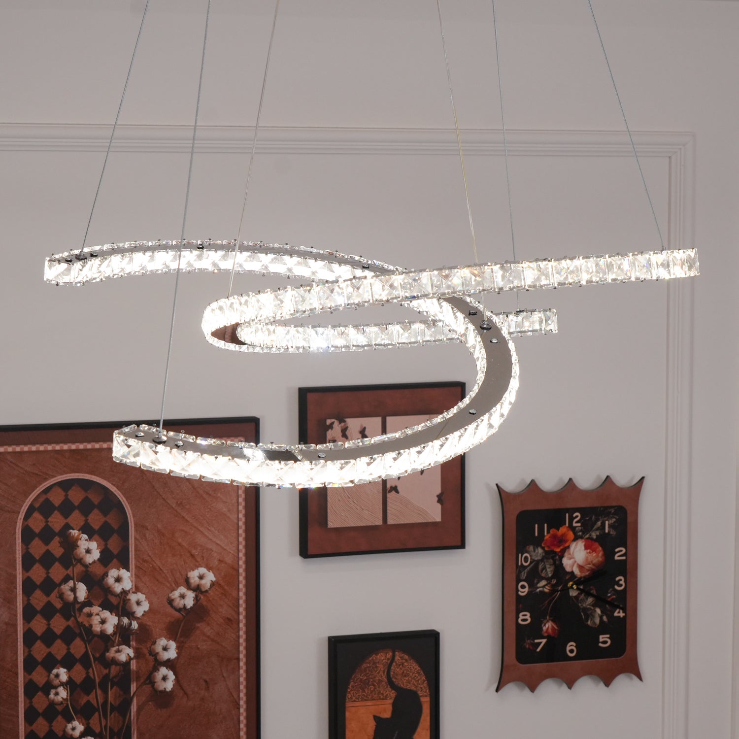 Crossed-C Crystal Chandelier