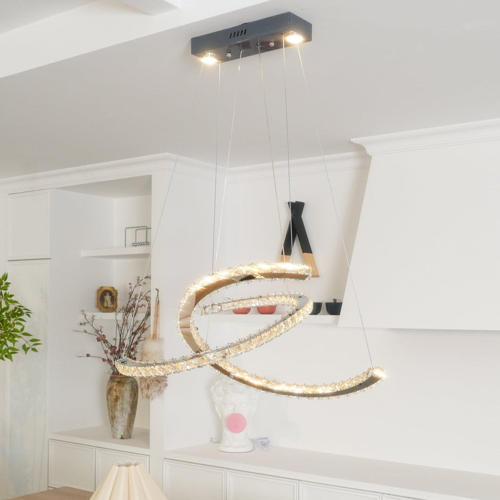 Crossed-C Crystal Chandelier