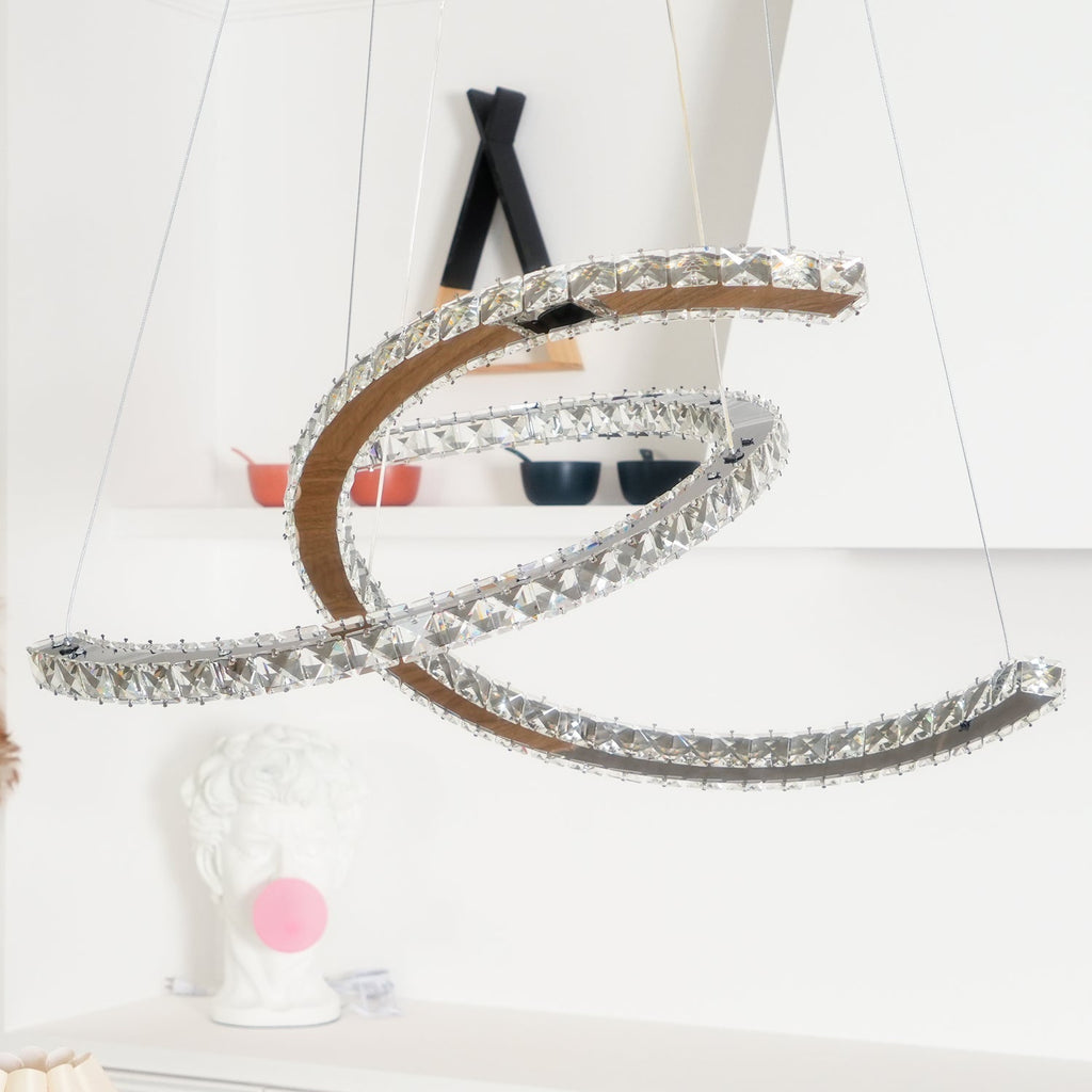 Crossed-C Crystal Chandelier