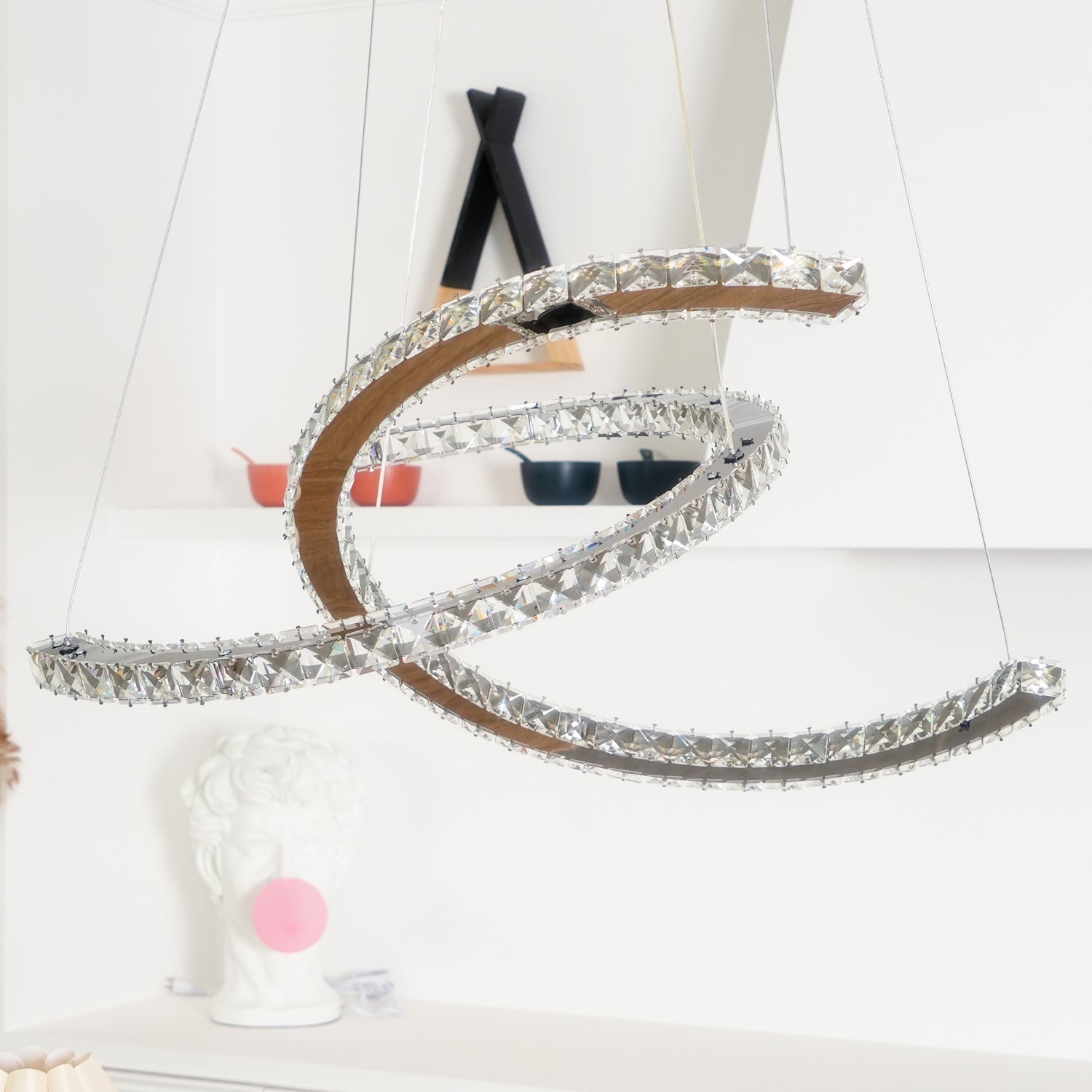 Crossed-C Crystal Chandelier