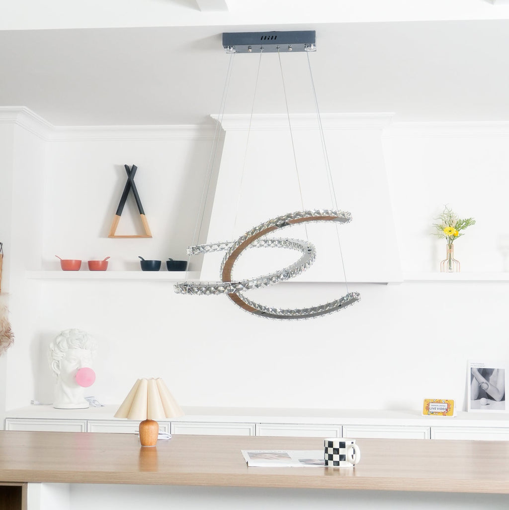 Crossed-C Crystal Chandelier