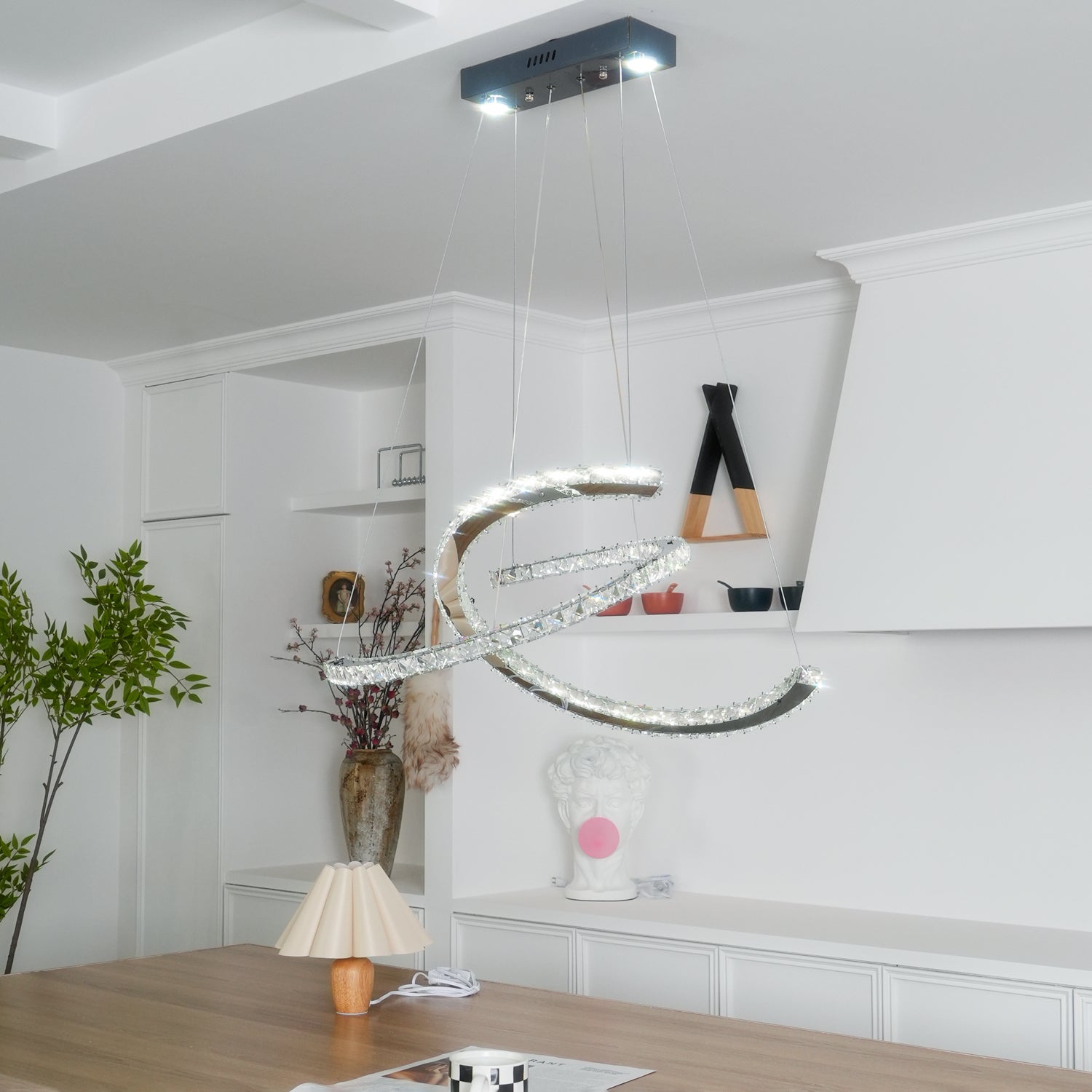 Crossed-C Crystal Chandelier