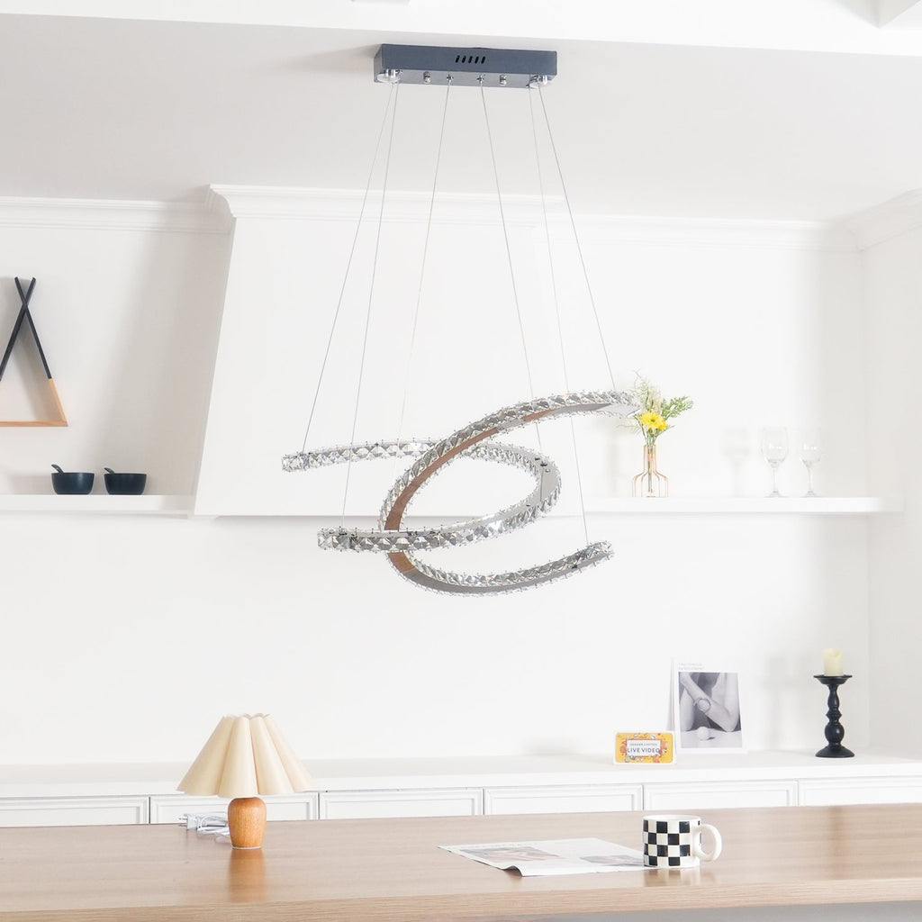Crossed-C Crystal Chandelier