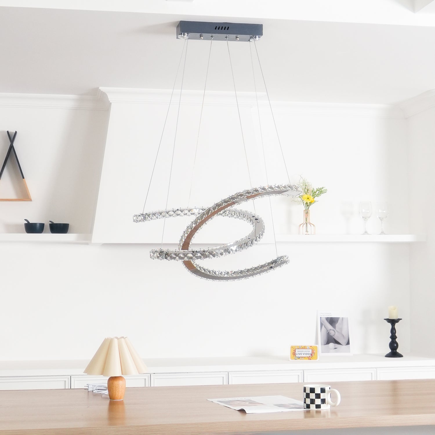 Crossed-C Crystal Chandelier