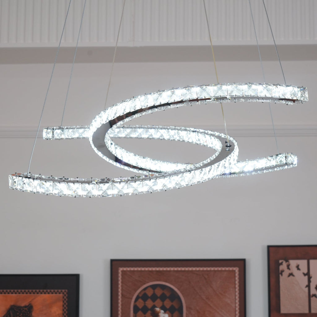 Crossed-C Crystal Chandelier