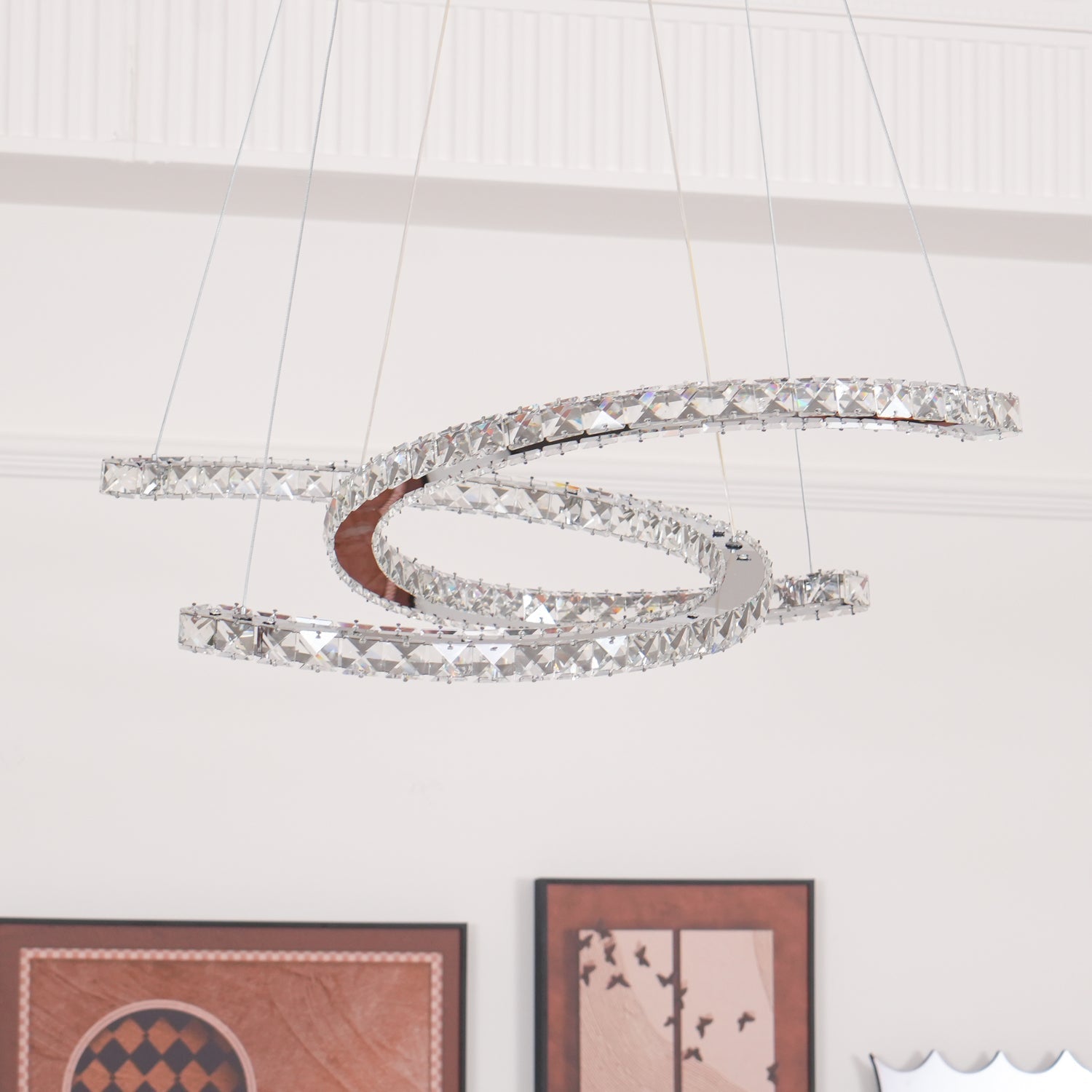 Crossed-C Crystal Chandelier
