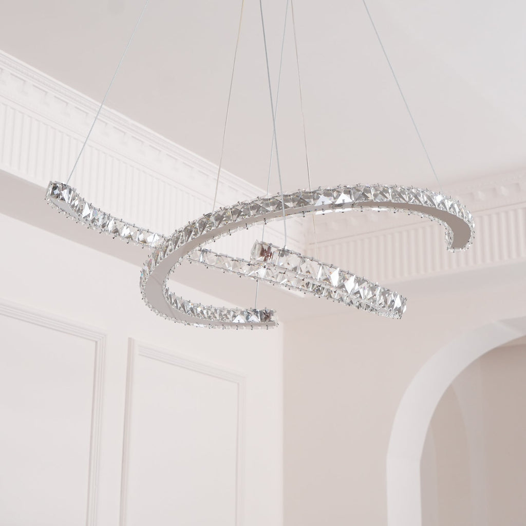 Crossed-C Crystal Chandelier