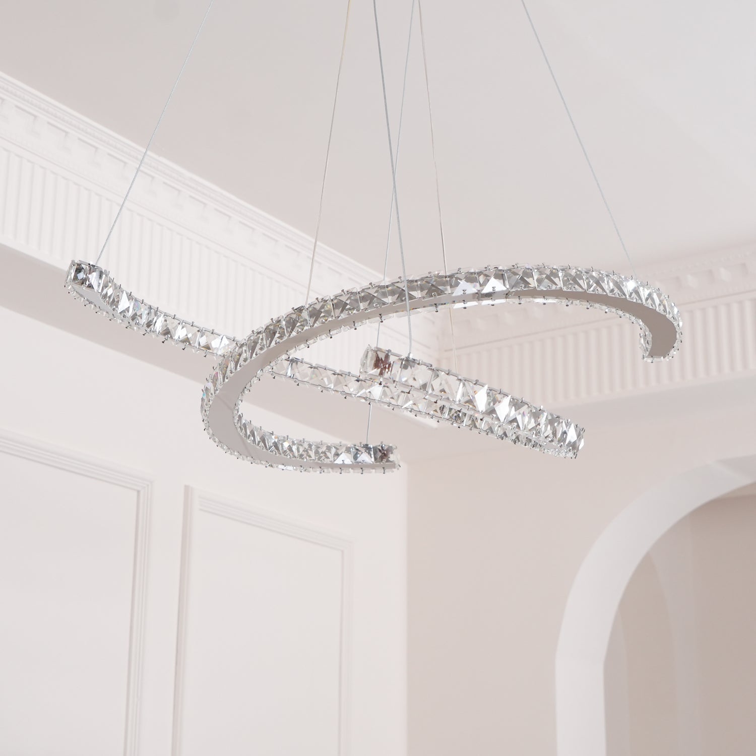 Crossed-C Crystal Chandelier