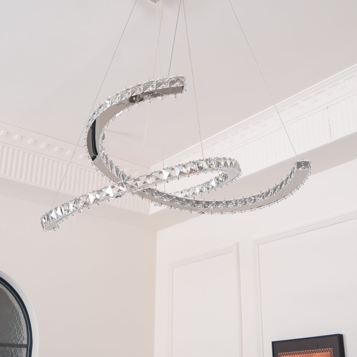 Crossed-C Crystal Chandelier