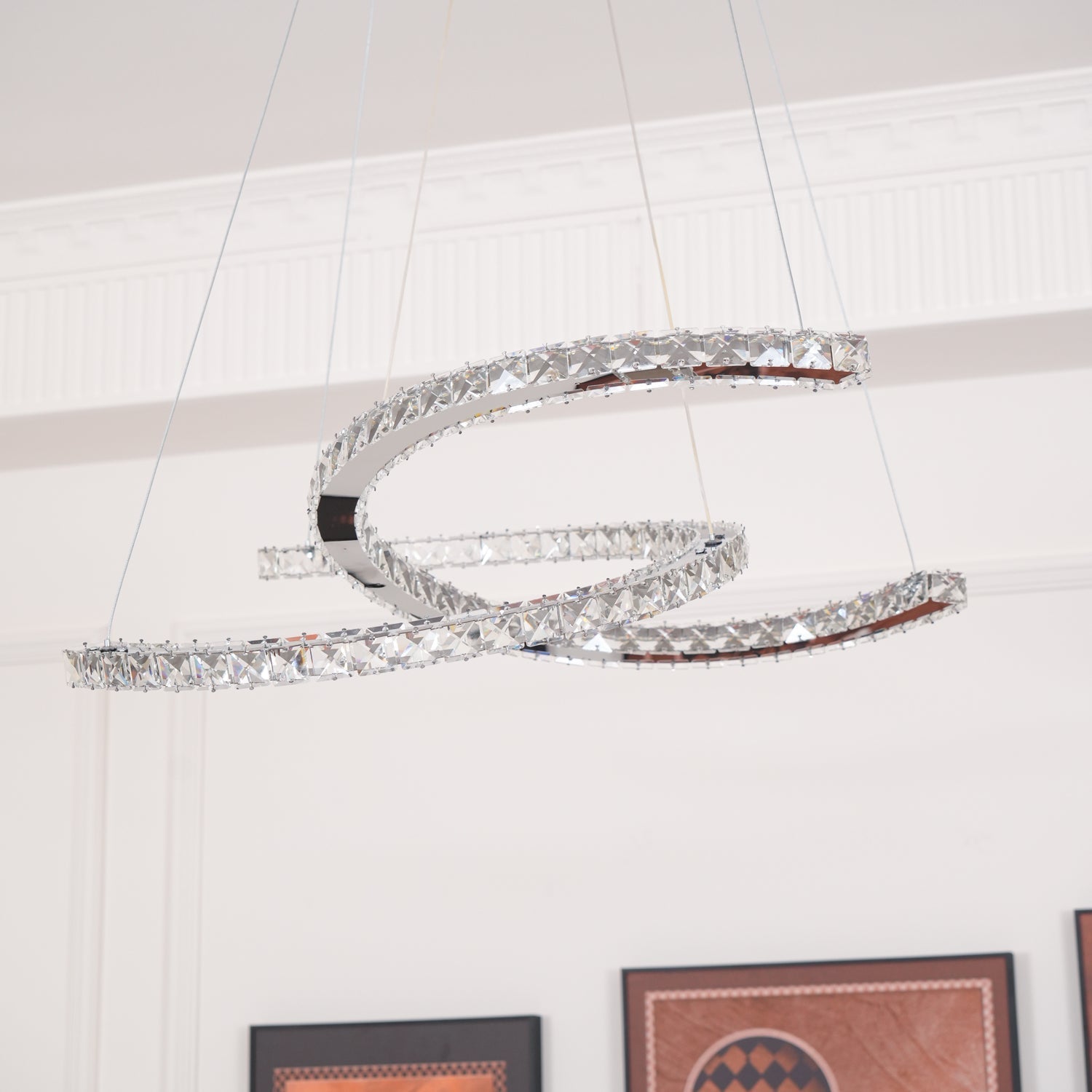 Crossed-C Crystal Chandelier