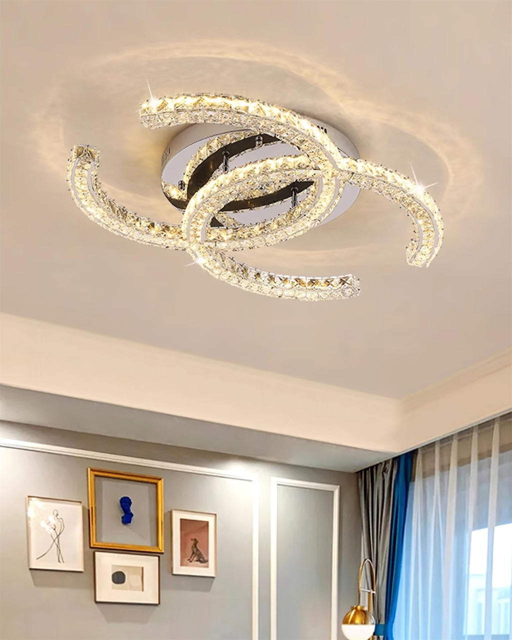 Crossed-C Flush Mount Lighting