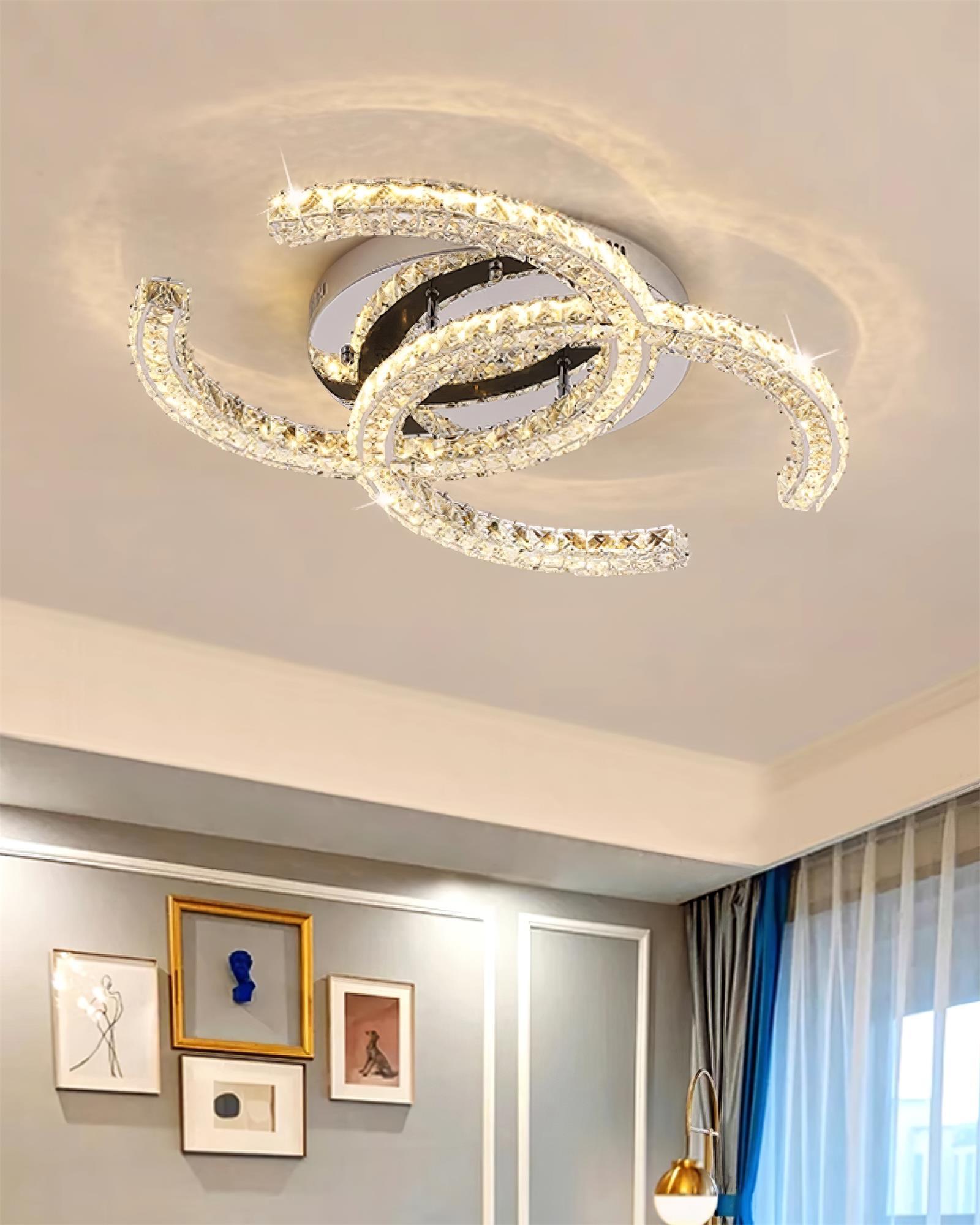 Crossed-C Flush Mount Lighting